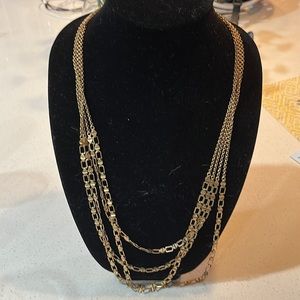 Lucky Brand brass tone multi strand necklace
